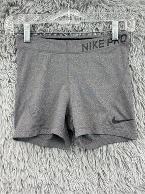 Nike Pro Shorts Womens Small Compression Dri Fit Gray Moisture Wicking